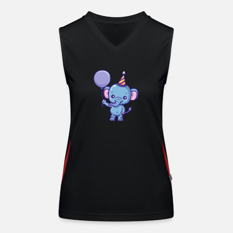 Mammut Geburtstag Comic Funktionelles Kontrast-Tank Top für Frauen