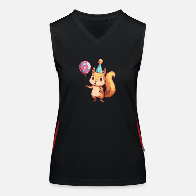 Eichhörnchen Geburtstag Comic Funktionelles Kontrast-Tank Top für Frauen