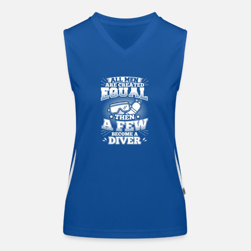 Funny Diving Diver Dive Shirt All Men Equal Funktionelles Kontrast-Tank Top für Frauen