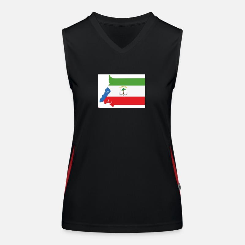 Flagge Äquatorialguinea, Map Funktionelles Kontrast-Tank Top für Frauen