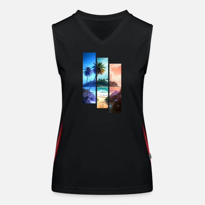 BEACH Streifen in 3 Farben Funktionelles Kontrast-Tank Top für Frauen