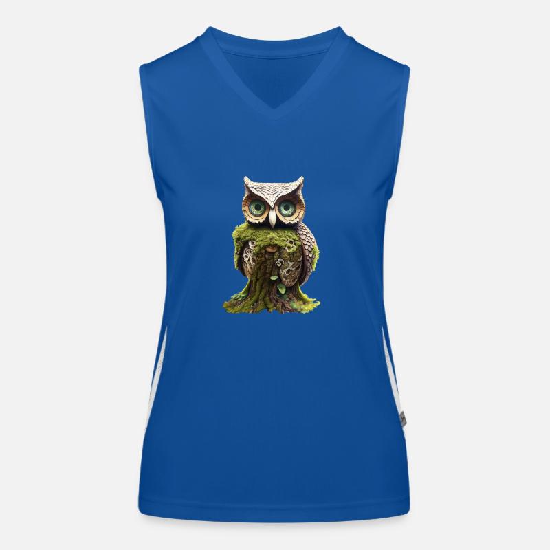 Hölzerne Eule Funktionelles Kontrast-Tank Top für Frauen