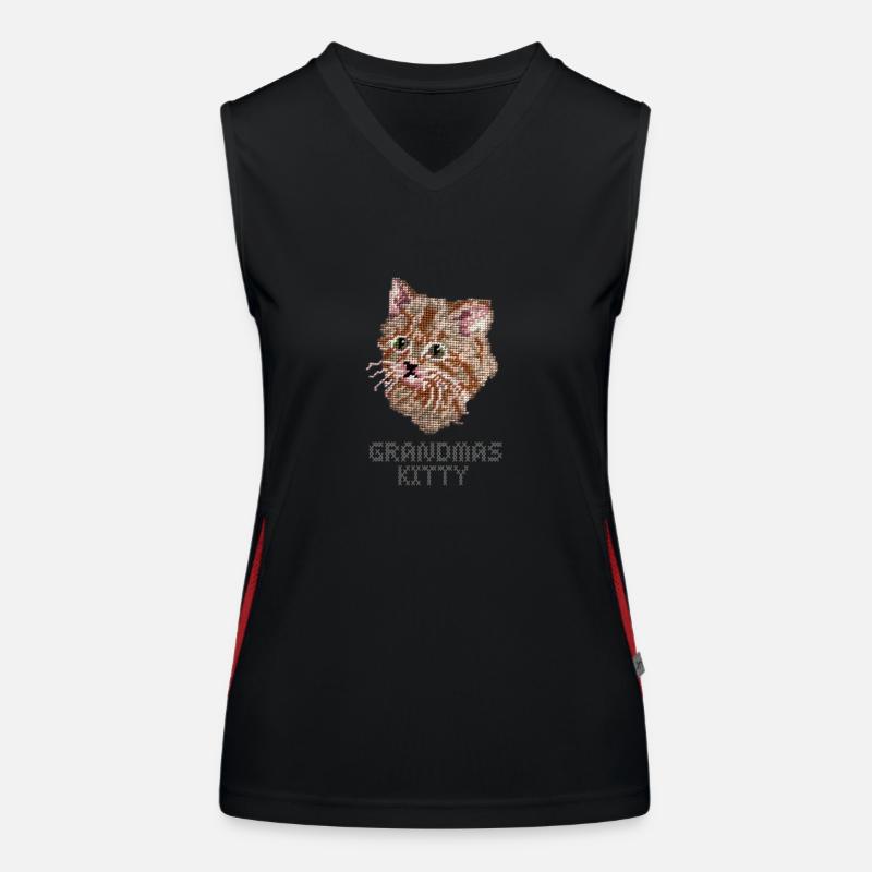 Großmutters Kätzchen Funktionelles Kontrast-Tank Top für Frauen