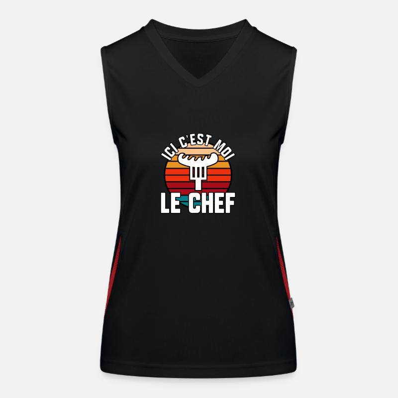 Ici c’est moi le chef Débardeur respirant contrasté Femme