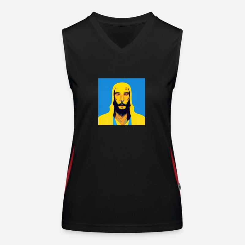 Ukranian Jesus Funktionelles Kontrast-Tank Top für Frauen