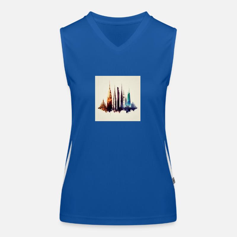 city eiffel tower empire stat Débardeur respirant contrasté Femme