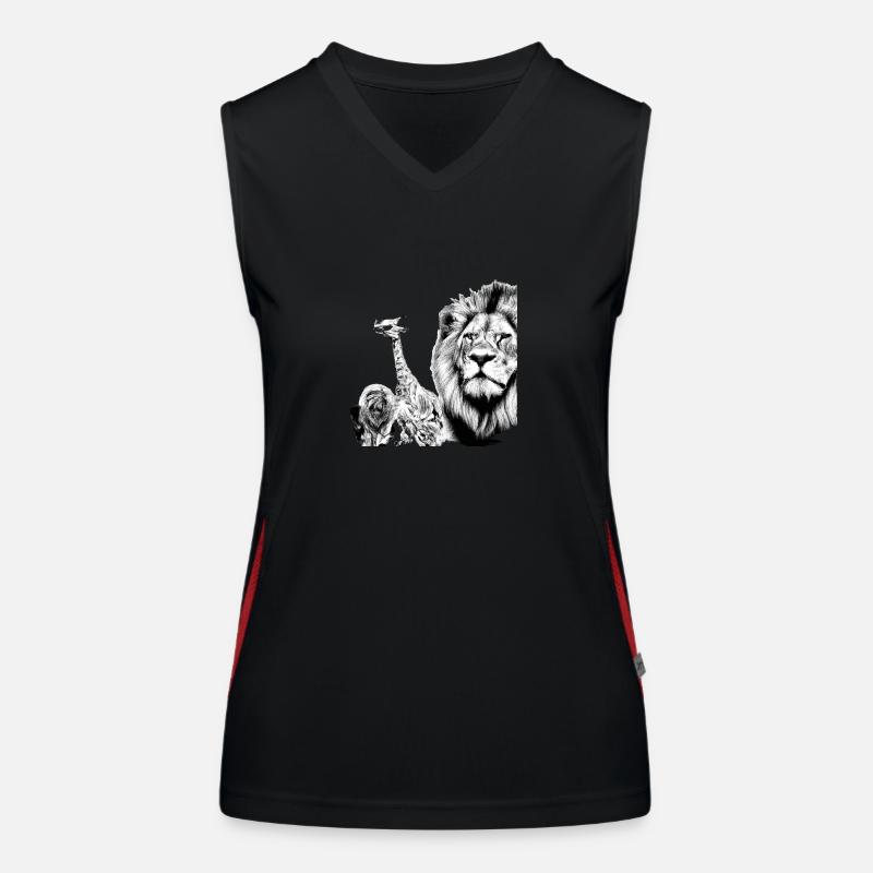 Löwe Afrika Funktionelles Kontrast-Tank Top für Frauen