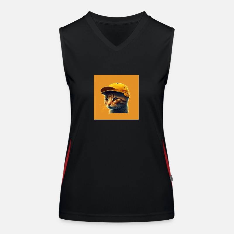 Coole Katze Funktionelles Kontrast-Tank Top für Frauen