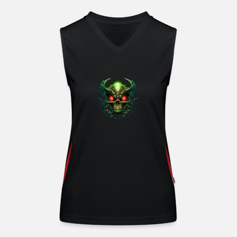 Schädel-Alien Funktionelles Kontrast-Tank Top für Frauen