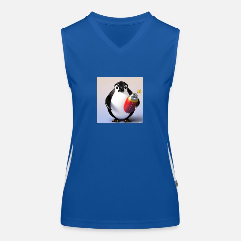 Pinguin-Bombe Funktionelles Kontrast-Tank Top für Frauen