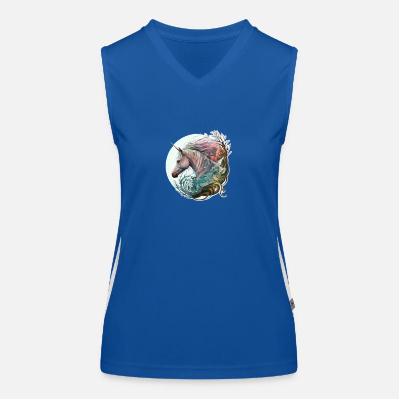Wanderndes Einhorn Funktionelles Kontrast-Tank Top für Frauen