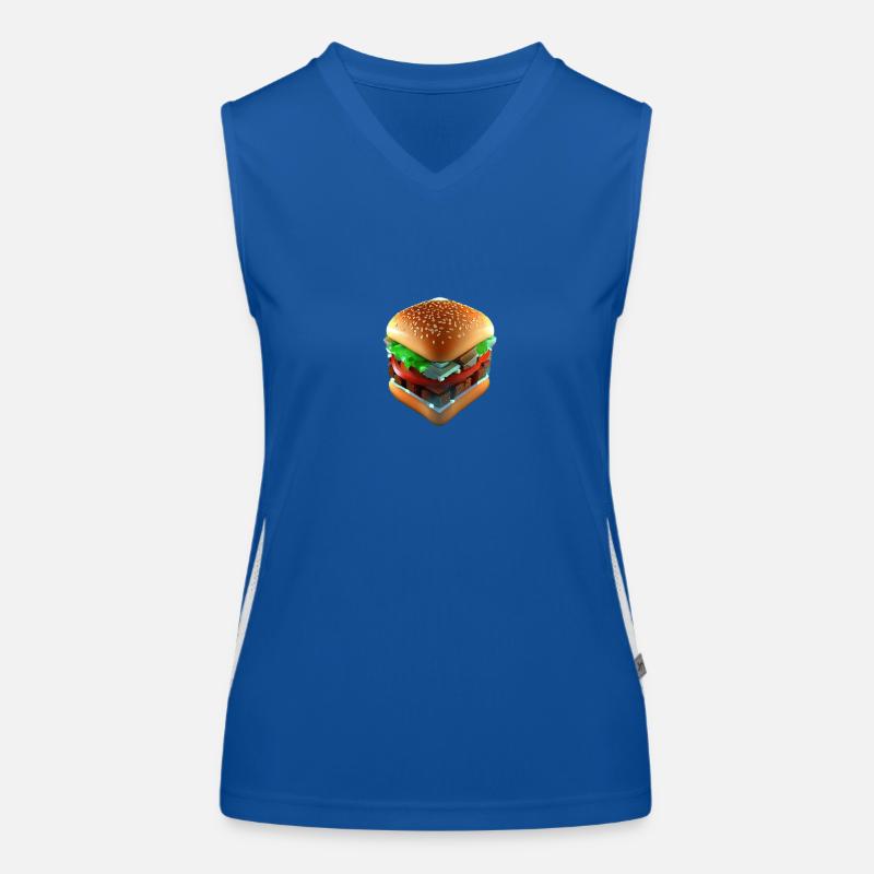 Hamburger Lover 3D Cube Funktionelles Kontrast-Tank Top für Frauen