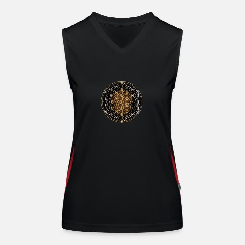 Blume des Lebens Motiv Funktionelles Kontrast-Tank Top für Frauen