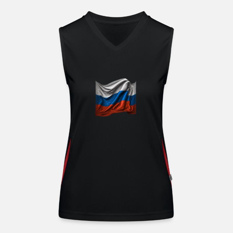 Russie Drapeau russe Débardeur respirant contrasté Femme