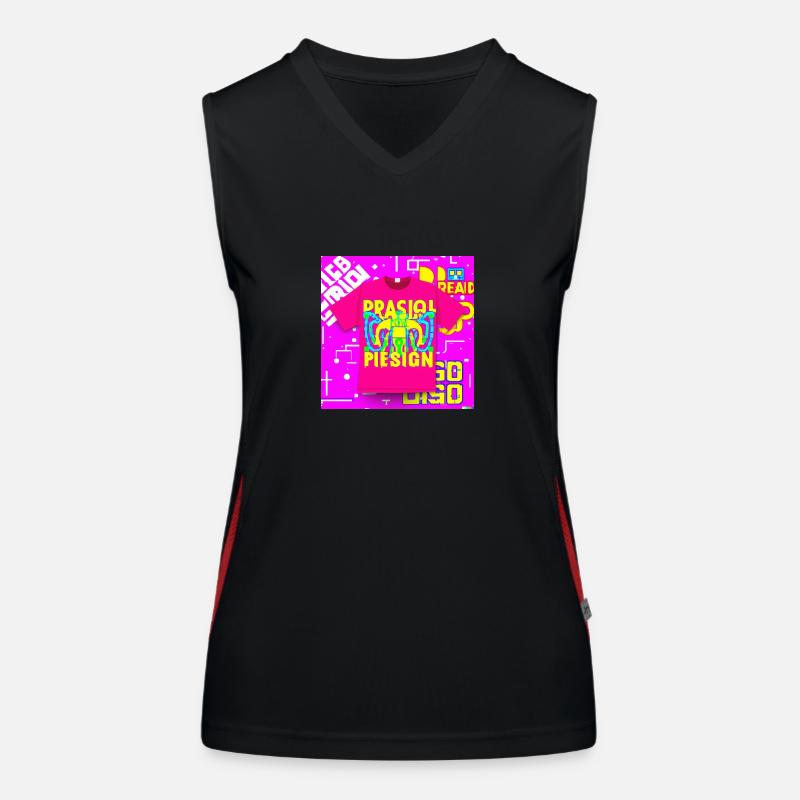 T-shirt fluo Débardeur respirant contrasté Femme