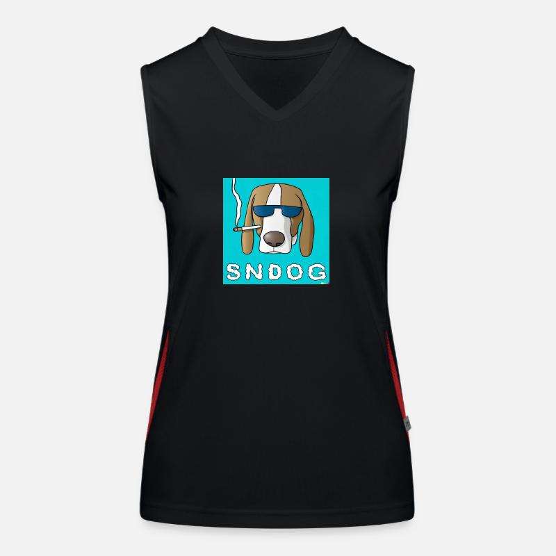 Smoking Dog Funktionelles Kontrast-Tank Top für Frauen