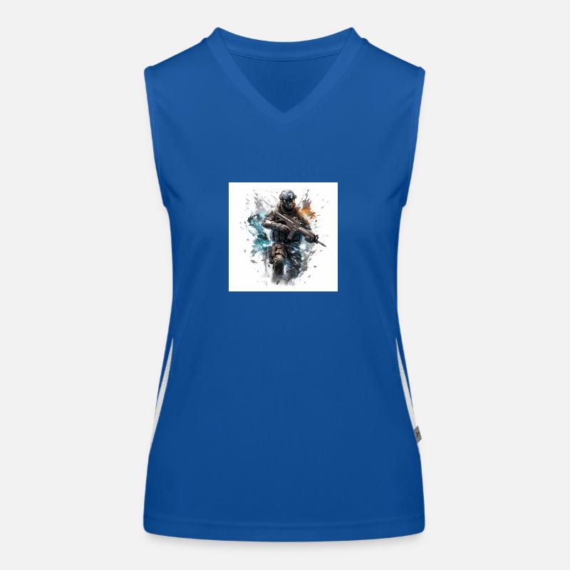 COD gaming art shooter Women's Functional Contrast Tank Top