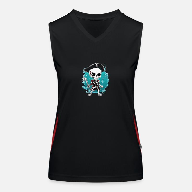 Pirate Skeleton Women's Functional Contrast Tank Top