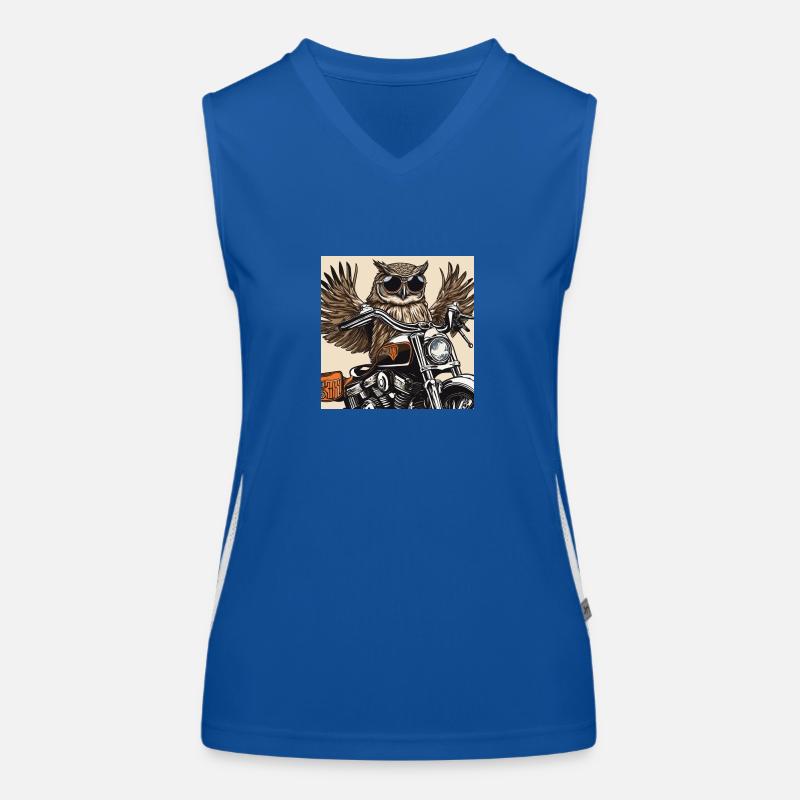 Rocker Eule Funktionelles Kontrast-Tank Top für Frauen