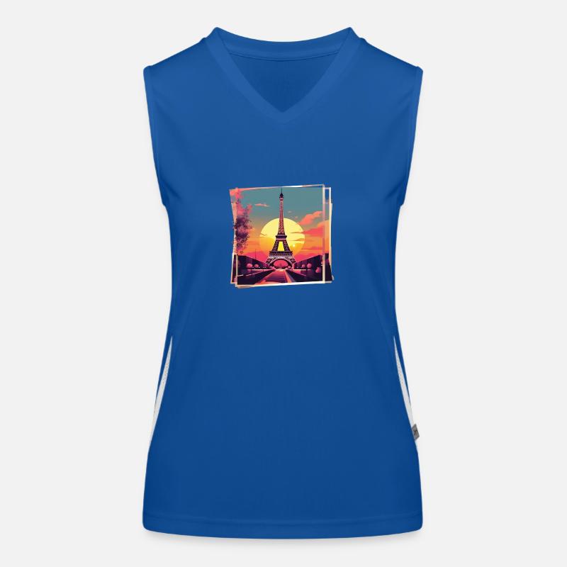 Eiffel Tower Women's Functional Contrast Tank Top