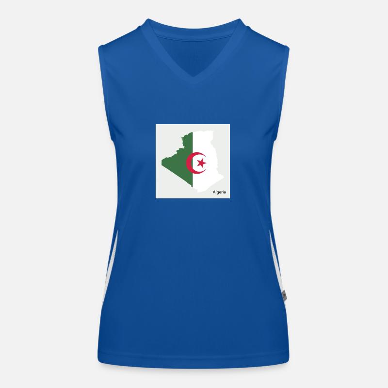 Algeria Flag, Map Women's Functional Contrast Tank Top