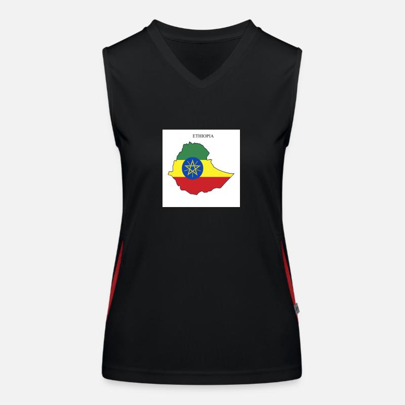 Äthiopien Flagge, Map Funktionelles Kontrast-Tank Top für Frauen