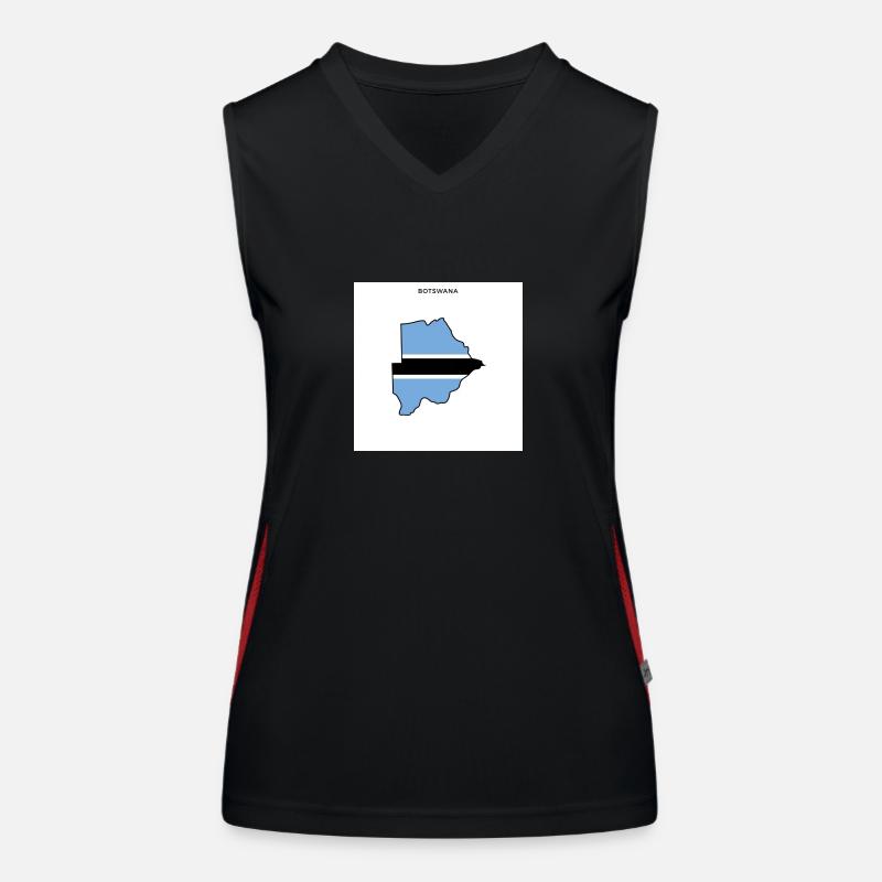 Botswana (Botswana) drapeau, carte Débardeur respirant contrasté Femme