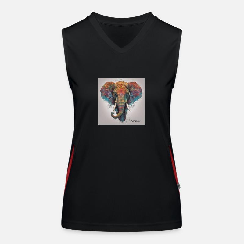 Großer Elefant Funktionelles Kontrast-Tank Top für Frauen
