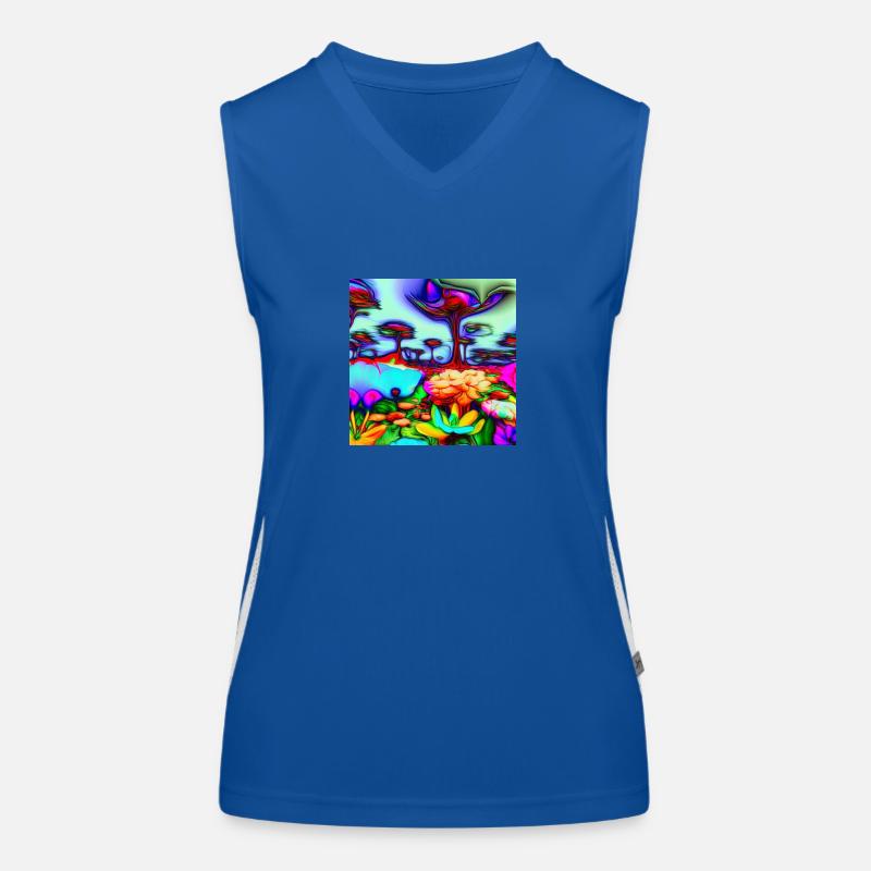 A psychedelic Garden Funktionelles Kontrast-Tank Top für Frauen