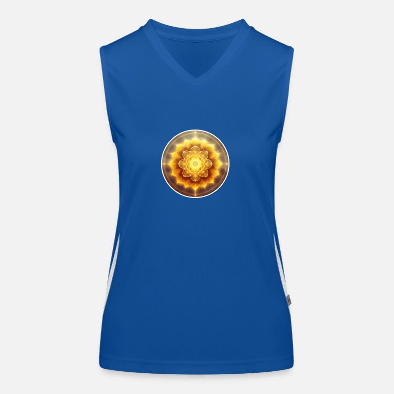 Blume der Kraft - Solarplexus-Chakra Funktionelles Kontrast-Tank Top für Frauen