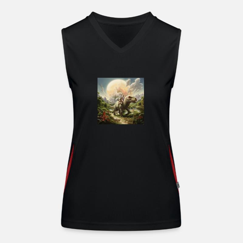 Dino-Welt Funktionelles Kontrast-Tank Top für Frauen