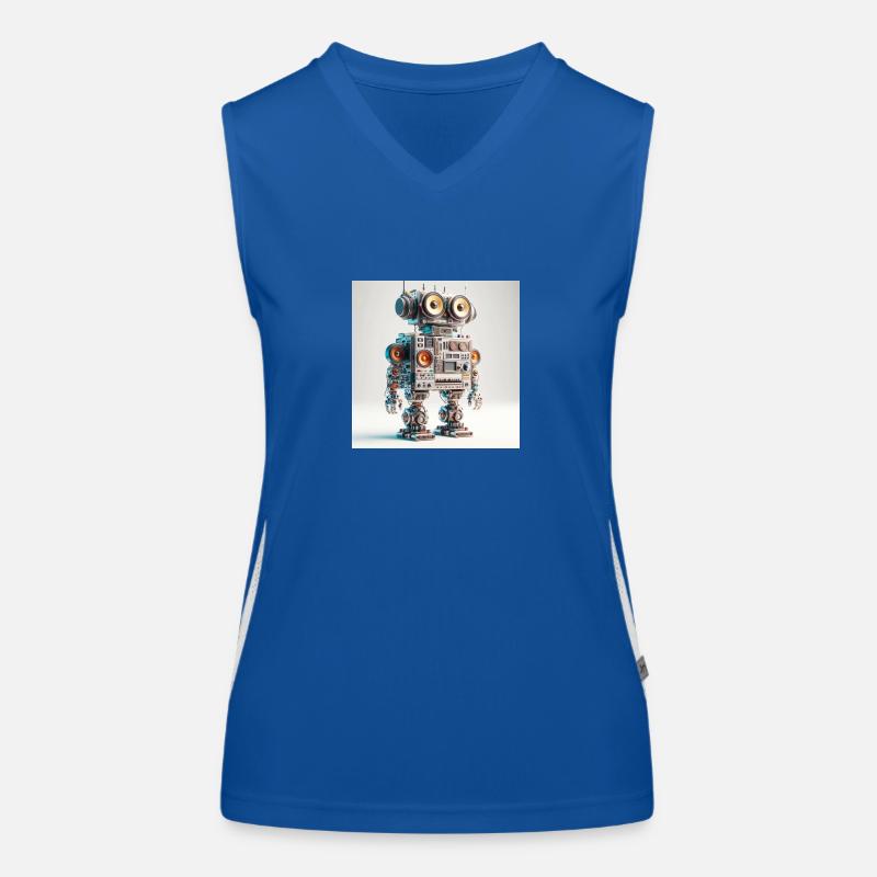 Analoger Audio-Roboter Funktionelles Kontrast-Tank Top für Frauen