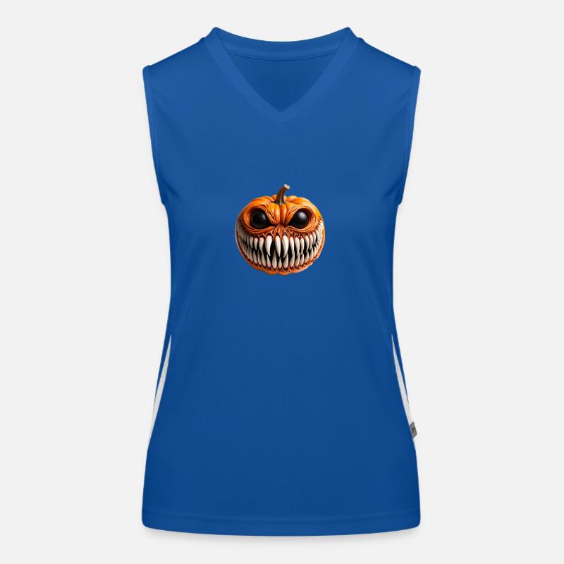 Citrouille dHalloween transformée en un monstre Débardeur respirant contrasté Femme