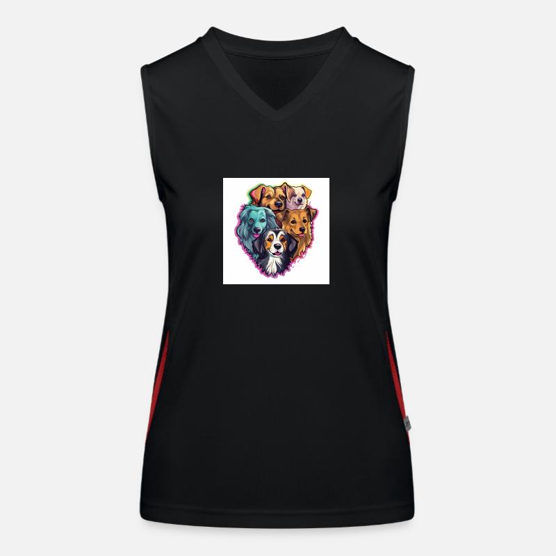 5 liebenswerte Hunde Funktionelles Kontrast-Tank Top für Frauen