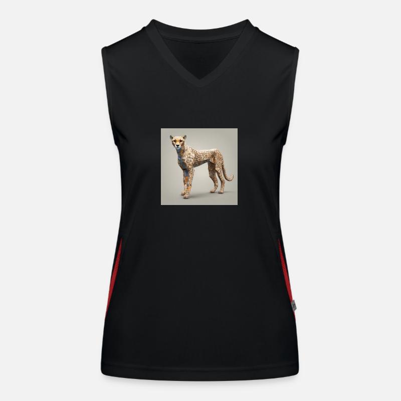 Low Poly Gepard Funktionelles Kontrast-Tank Top für Frauen