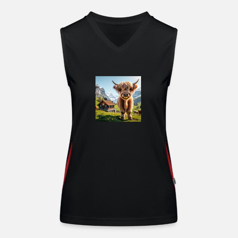 Vache Highland douce et moelleuse Débardeur respirant contrasté Femme