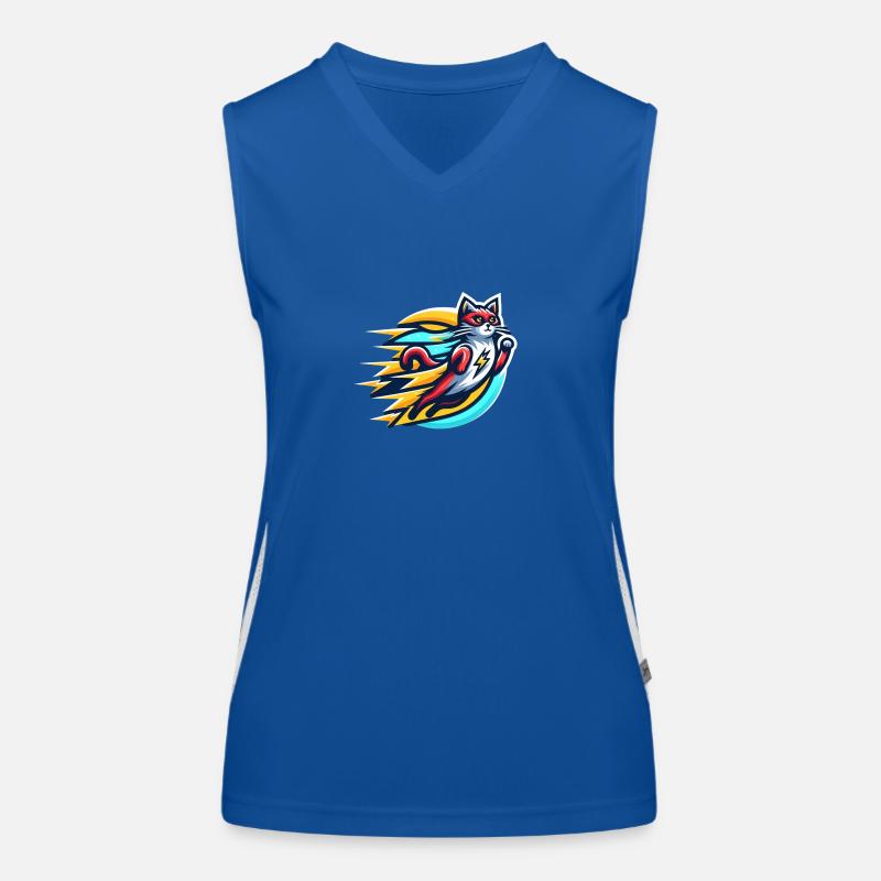 Flash Cat - The Cat with the Superpowers Women's Functional Contrast Tank Top