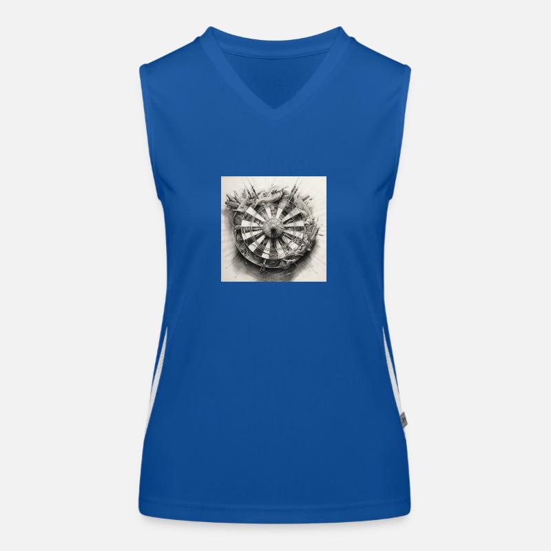 Dartboard Winkinger Schild Funktionelles Kontrast-Tank Top für Frauen
