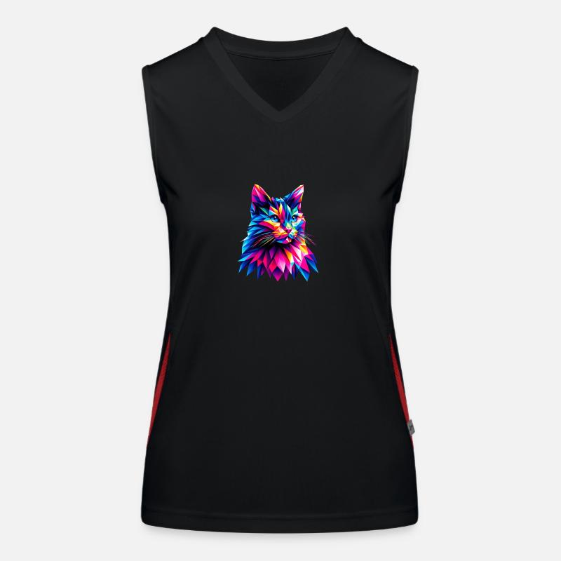 Katze Funktionelles Kontrast-Tank Top für Frauen