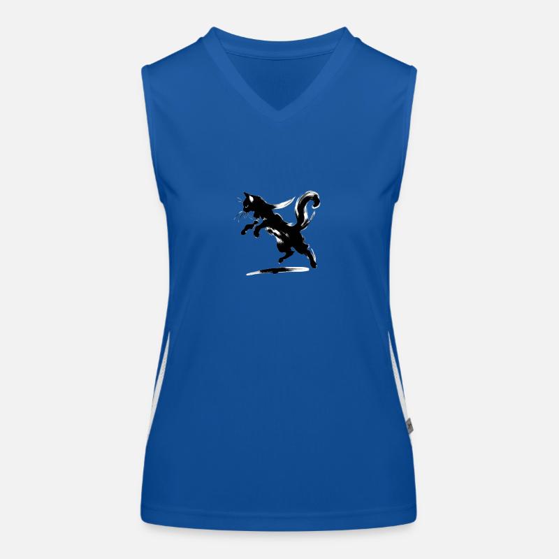 Whimsical, elegant cat graphics - Purrfectly Cra Women's Functional Contrast Tank Top