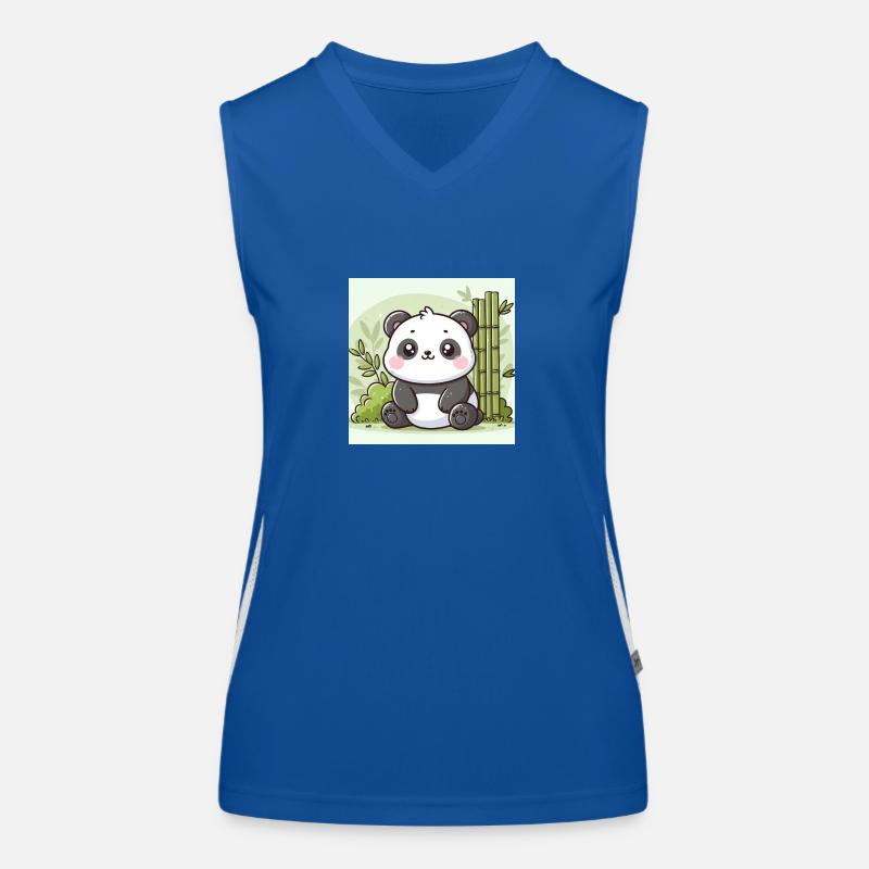 Chubby cute little panda Women's Functional Contrast Tank Top