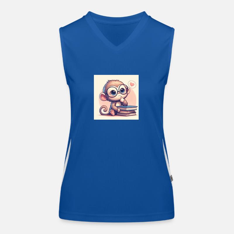 Affe nachdenklich Funktionelles Kontrast-Tank Top für Frauen