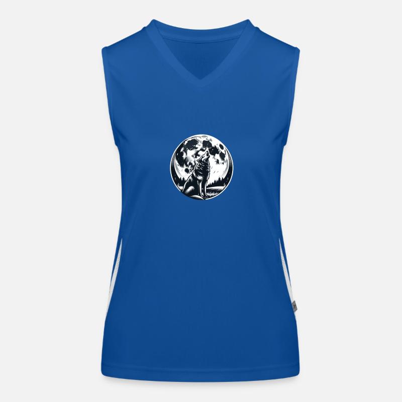 Wolf Silhouette Funktionelles Kontrast-Tank Top für Frauen