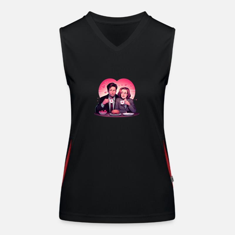 Romantisches Mittagessen und Kaffee Funktionelles Kontrast-Tank Top für Frauen