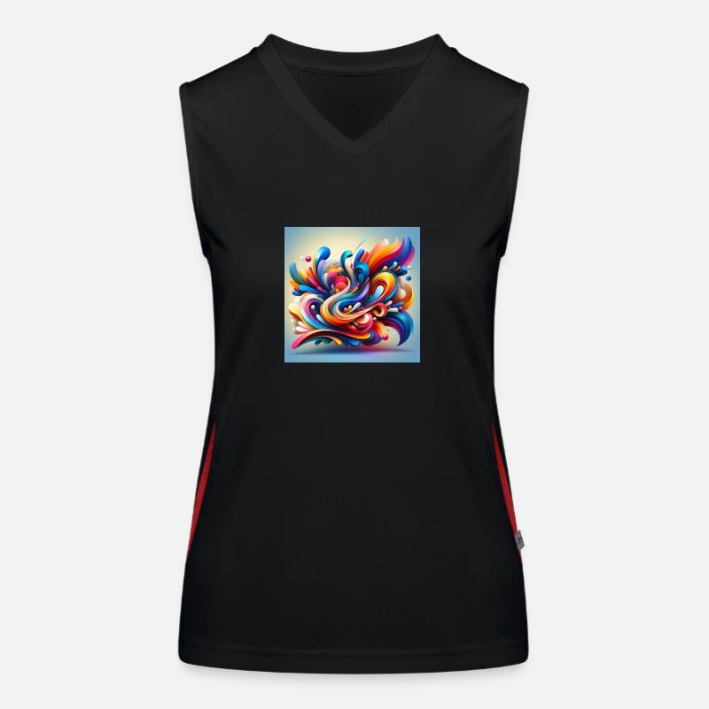 Farbenfluss der Abstraktion Funktionelles Kontrast-Tank Top für Frauen