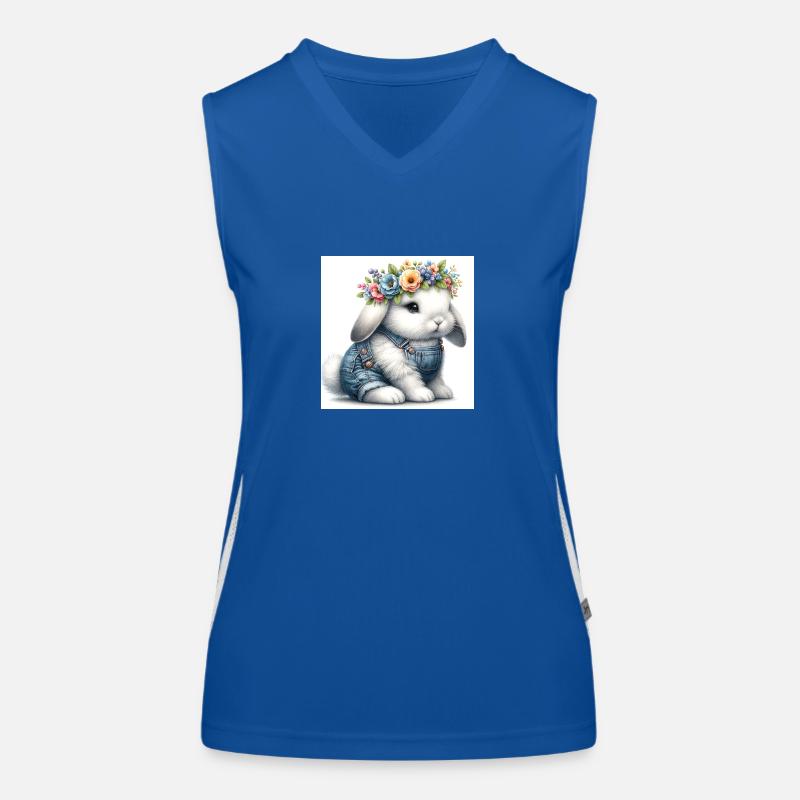 Lapin de fleur 1 Débardeur respirant contrasté Femme