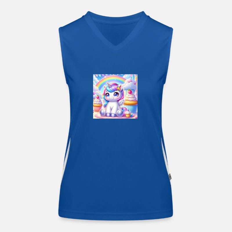 Cartoon Einhorn 1 Funktionelles Kontrast-Tank Top für Frauen