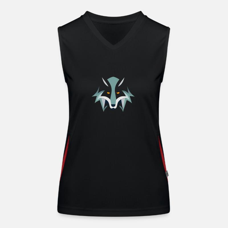 Wilde Skizze: Wolf Funktionelles Kontrast-Tank Top für Frauen