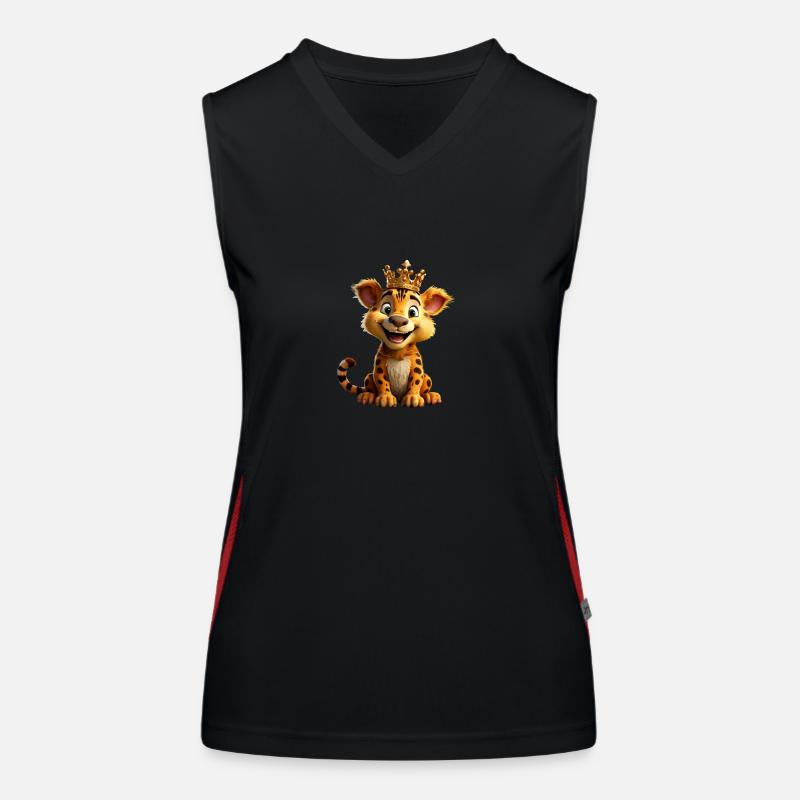 Roi des tout-petits - Bébé Lion Couronné Débardeur respirant contrasté Femme
