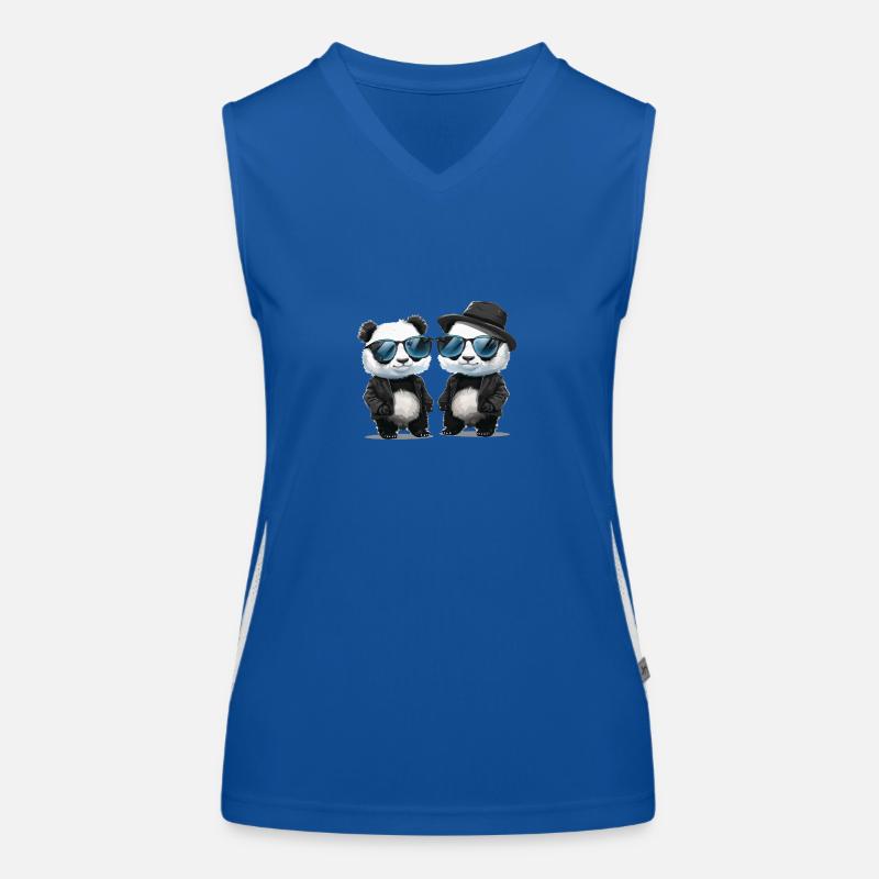pandas Top sportivo da donna in contrasto cromatico